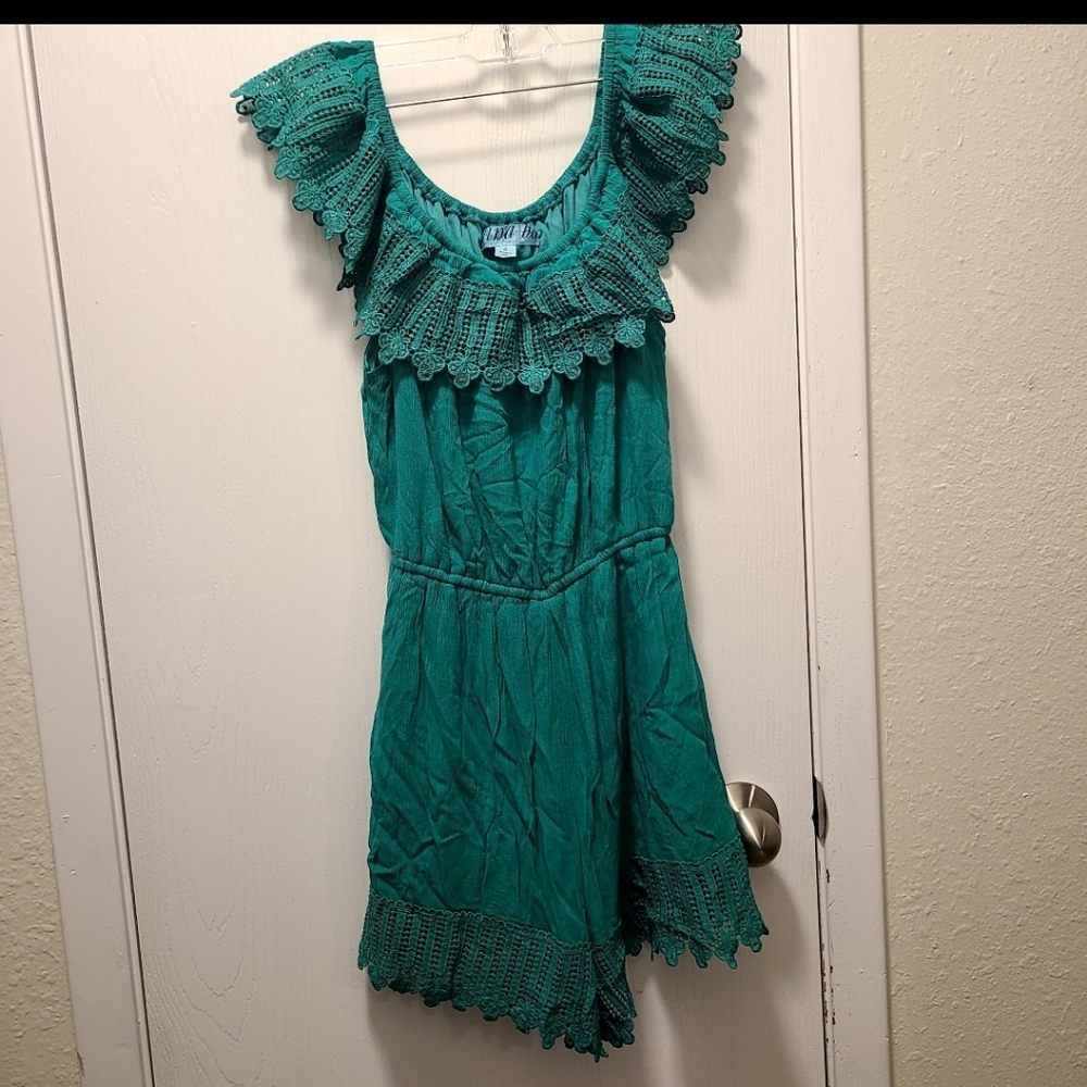 Green Ana be Short sleeve Shorts Romper Small